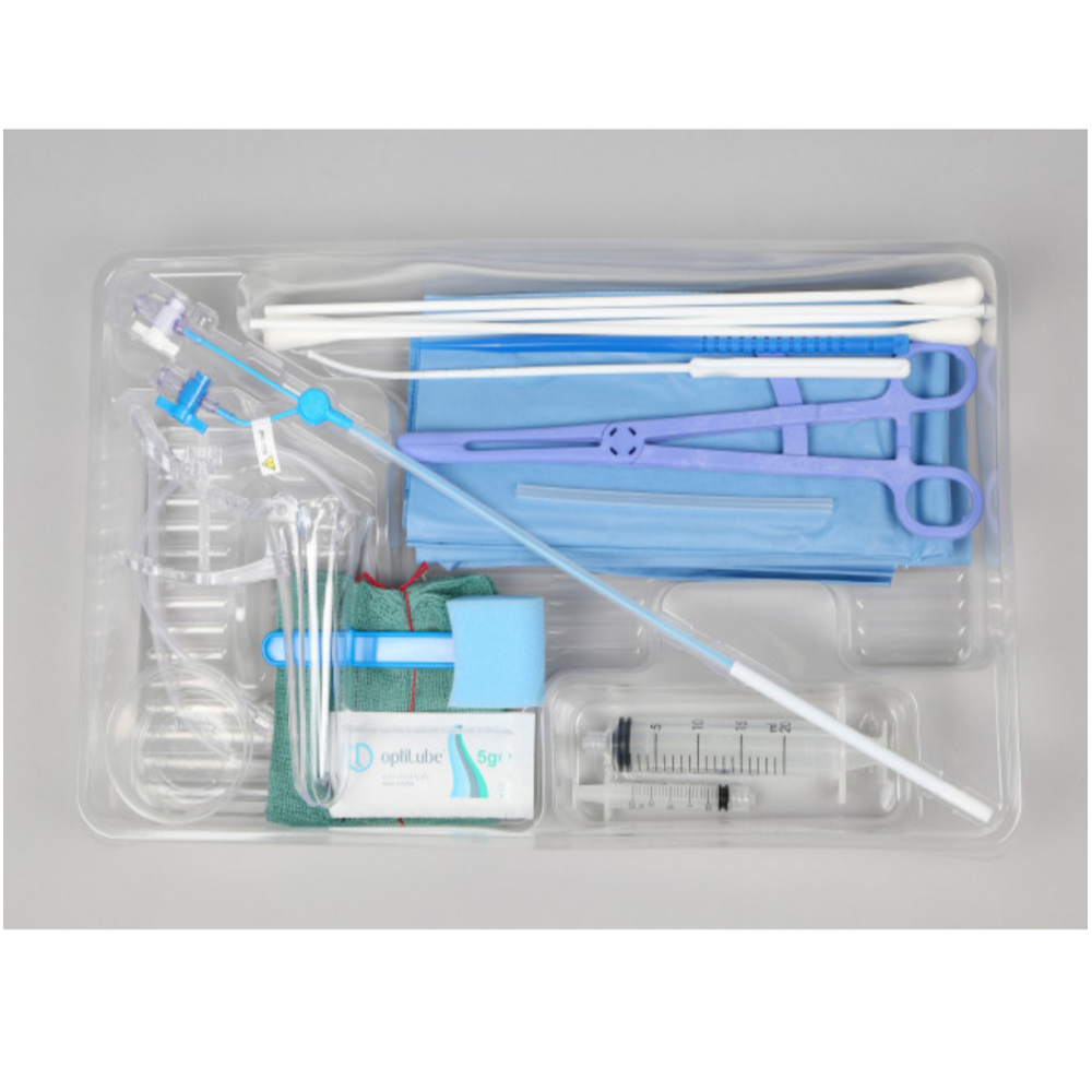 Plastic HSG Procedure Kit With Flexible HSG Catheter HSG Procedure Tray With Shapeable HSG Catheter