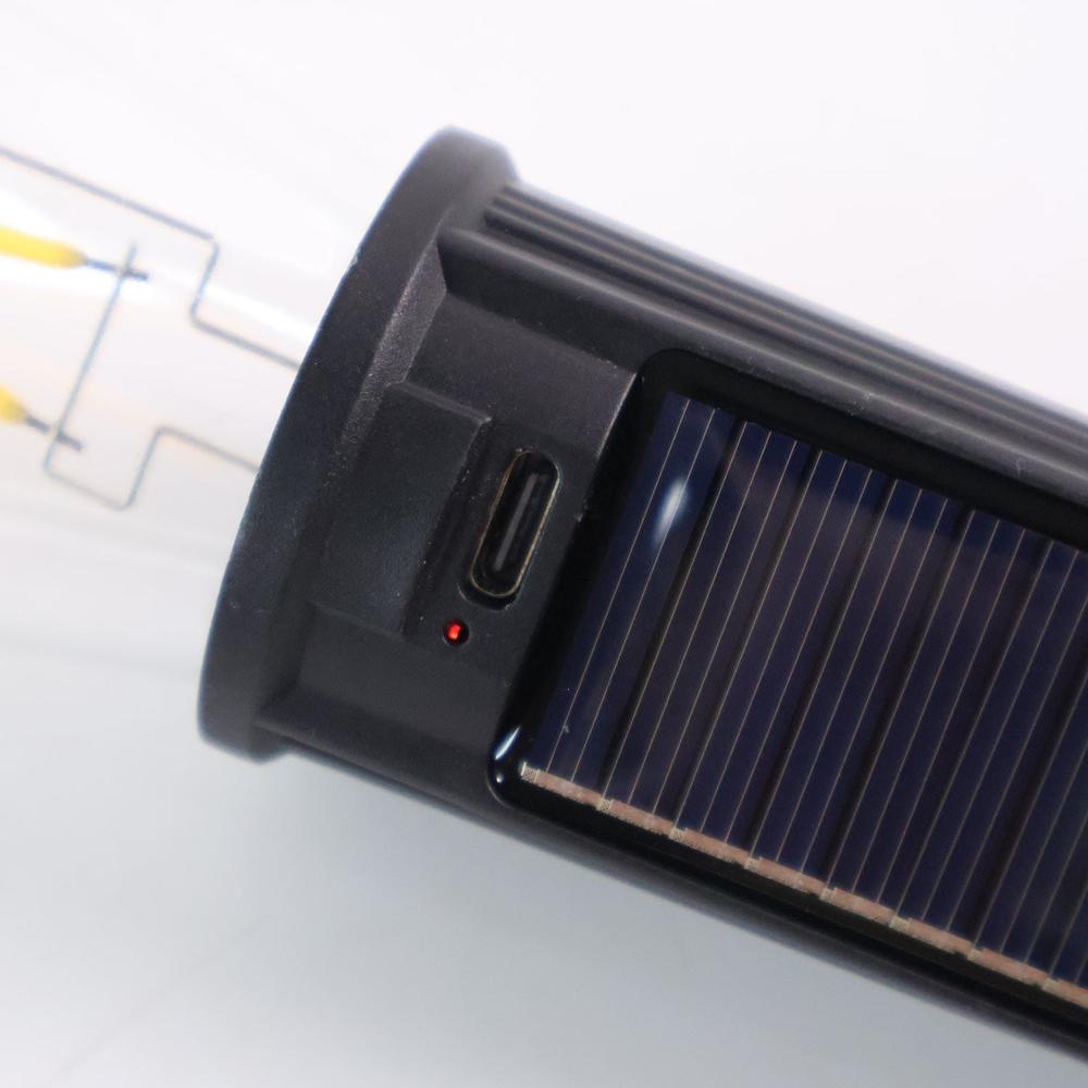 Solar & USB Rechargeable LED Hanging Camping Bulb Lantern Light (1 Pc)