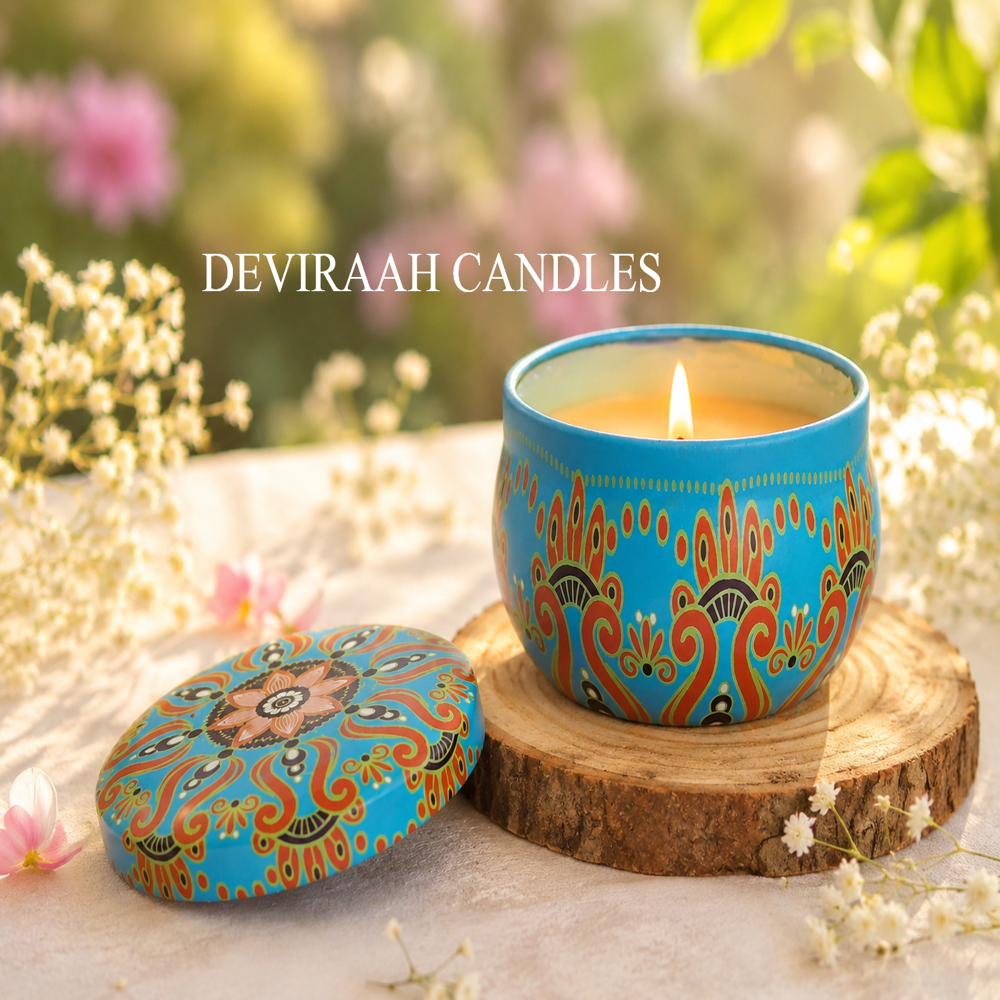 Handcrafted Mandala Tin Candle for Home Decor, Aromatherapy & Gifting