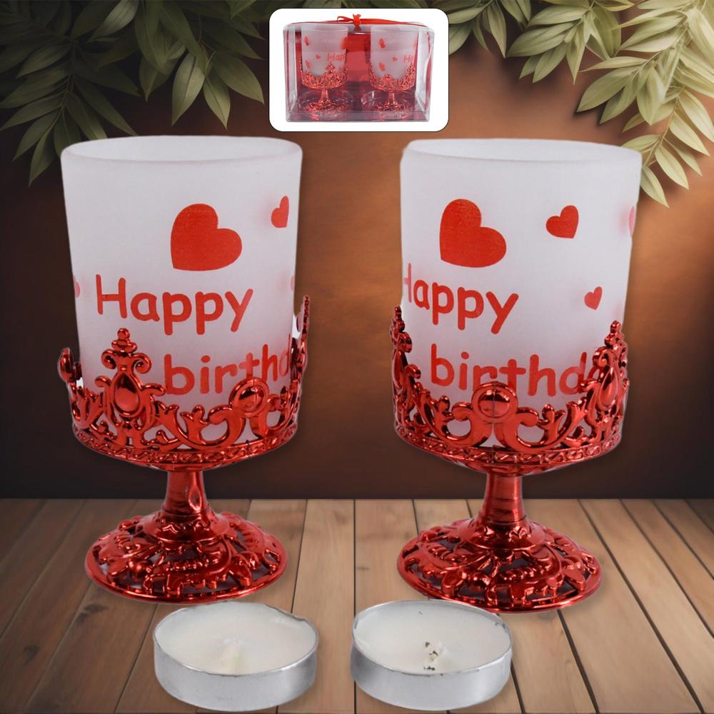 Tealight Holder Stylishly Shaped Candle Diya Stand (2 Pc / Mix Design) - Material: Plastic