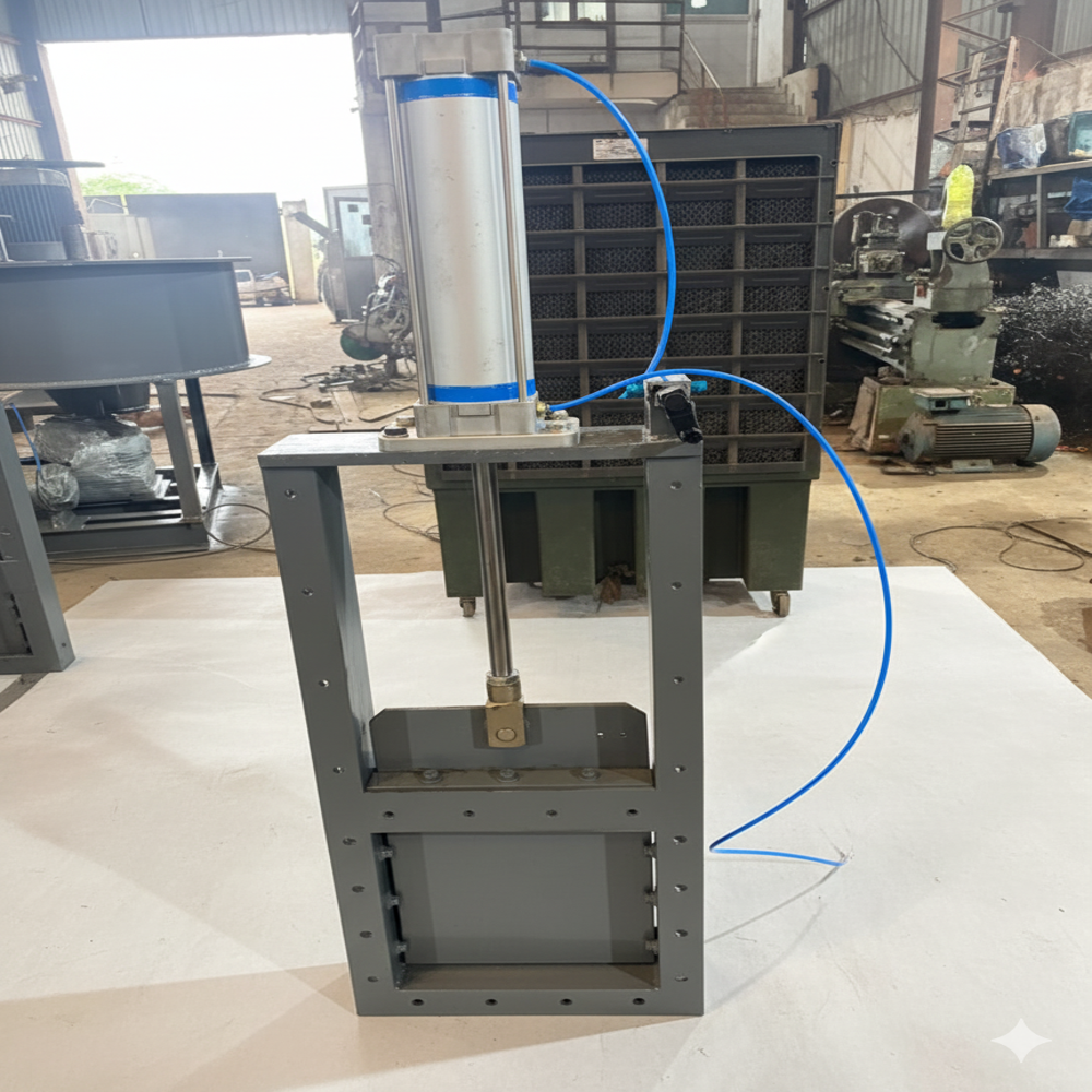 Pneumatic Gate Valve - Blue, Different Sizes Available | Robust Design, Maintenance Free, Optimal Performance For Industrial Use