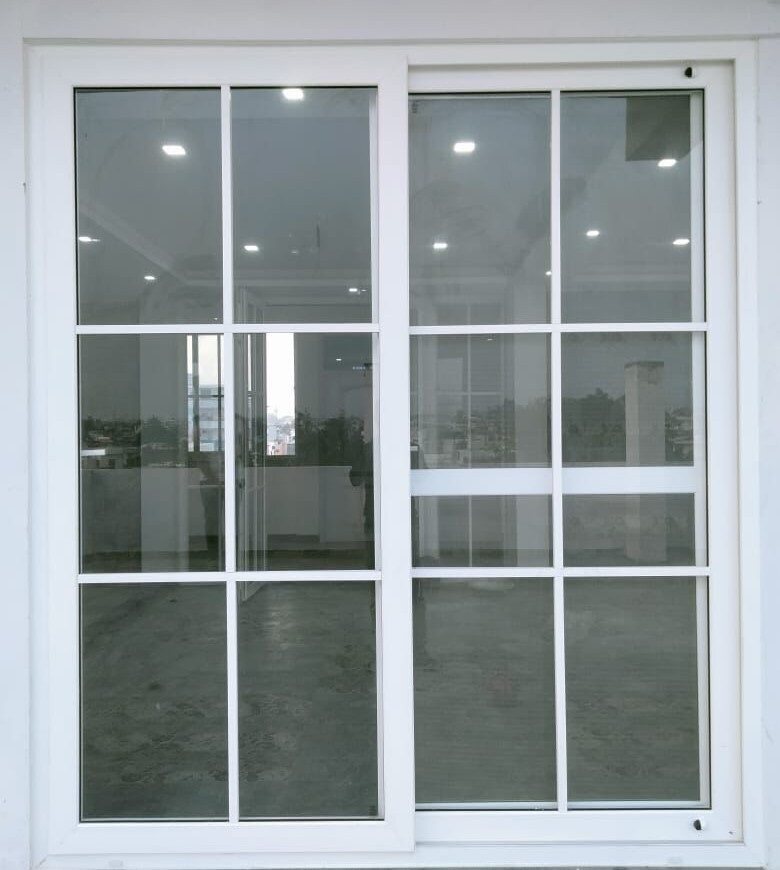 3 Track Sliding Window With 3 Glass Panels With Georgian Bars