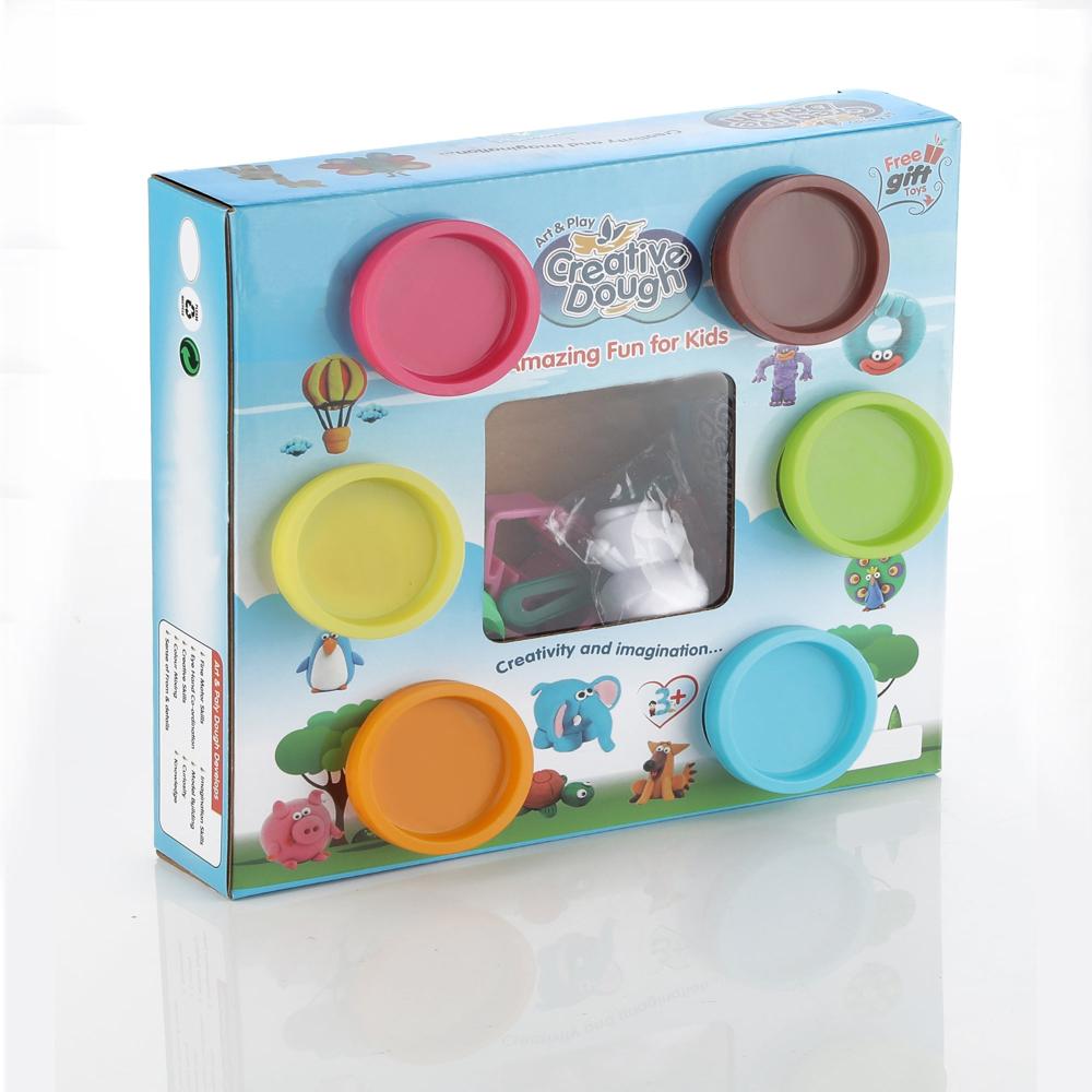 Non-Toxic Creative 50 Dough Clay Mould 5 Different Colors, (Pack of 6 Pcs)