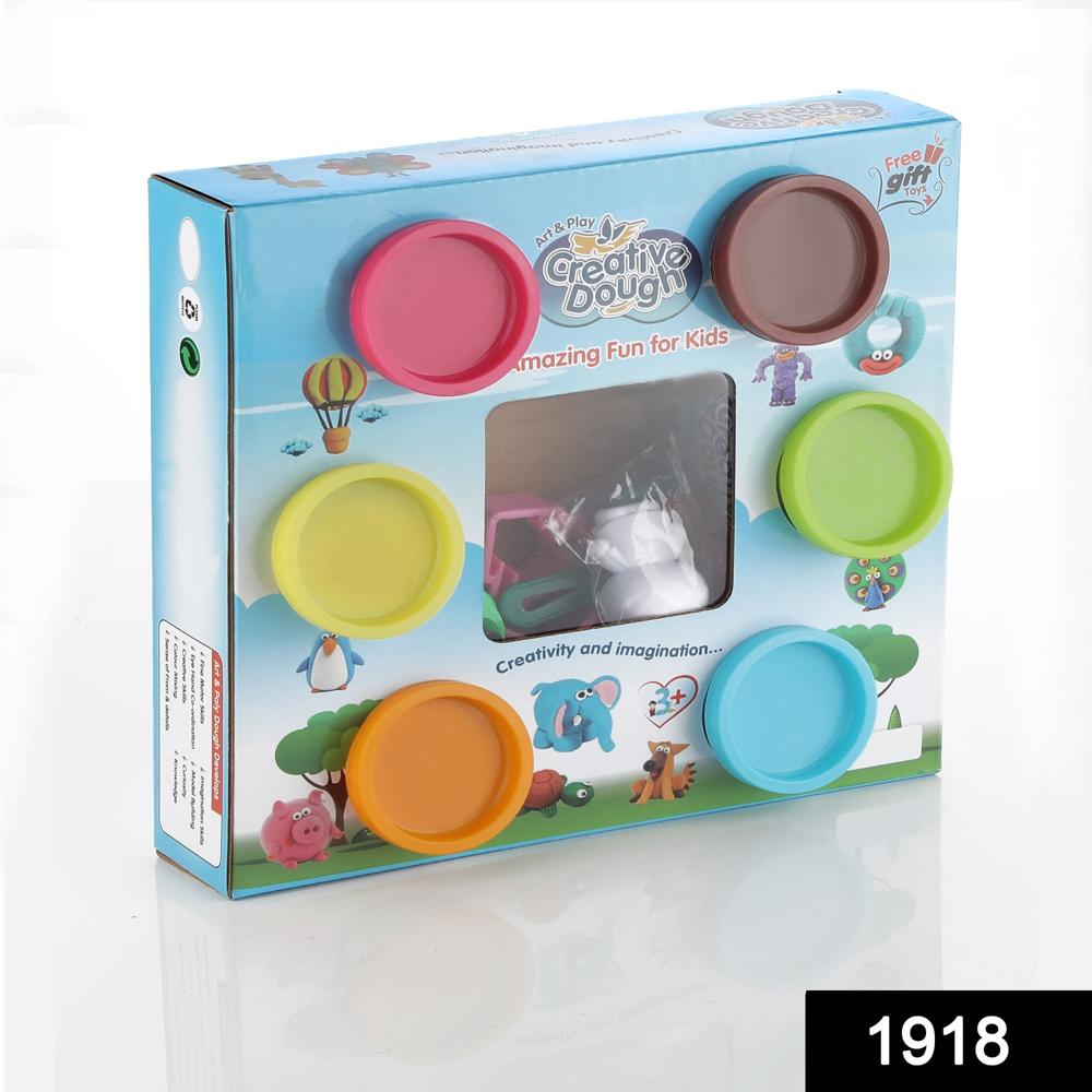 Non-Toxic Creative 50 Dough Clay Mould 5 Different Colors, (Pack of 6 Pcs)