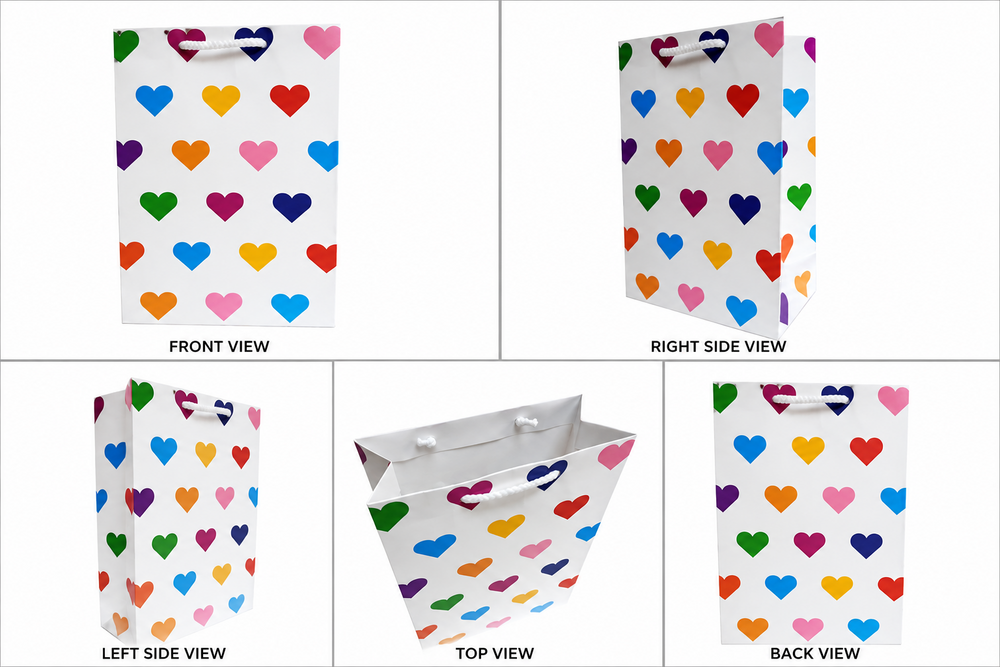 Shopping Paper Carry Bag - Multicolor, 6"ã9"ã3.2" | Recyclable, Extremely Durable, Eco-friendly With Stylish Rope Handles