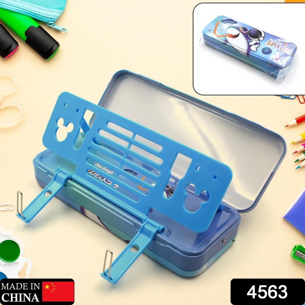 Metal Pencil Box, Pencil Case Double Compartment Compass Box