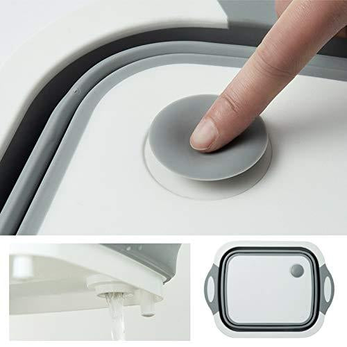 Chopping Board, Dish Rack, Washing Bowl & Draining Basket, 3in1 Multi-Function