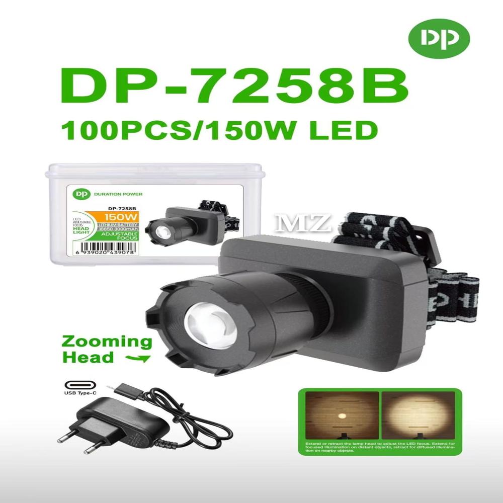 DP-7258B RECHARGEABLE HEAD LIGHT