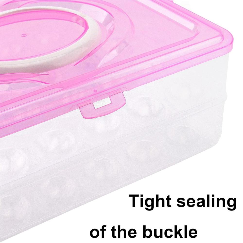 Double Layer 24 Grid Egg Storage Box For Egg Storage Container - Color: Mix