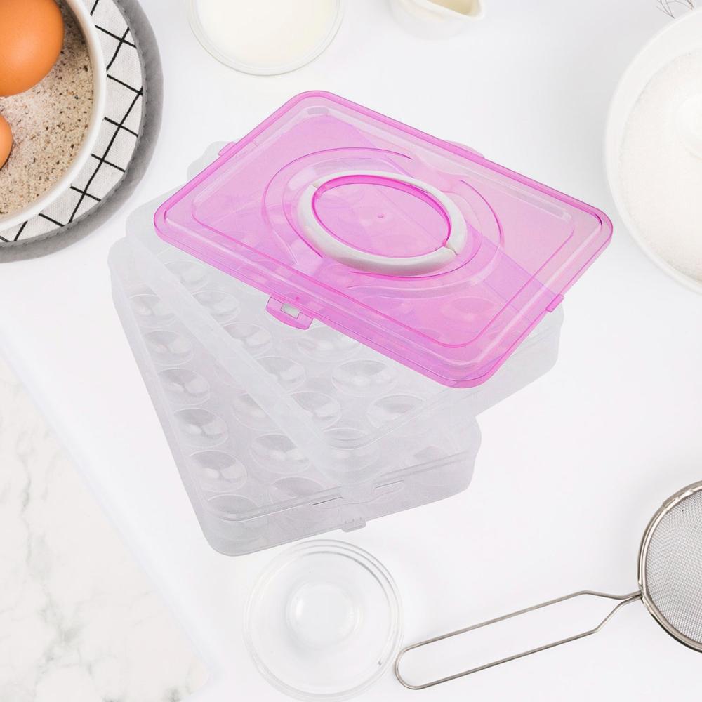 Double Layer 24 Grid Egg Storage Box For Egg Storage Container - Color: Mix