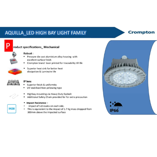 150W Crompton IP66 LED High Bay Light,Lens Type