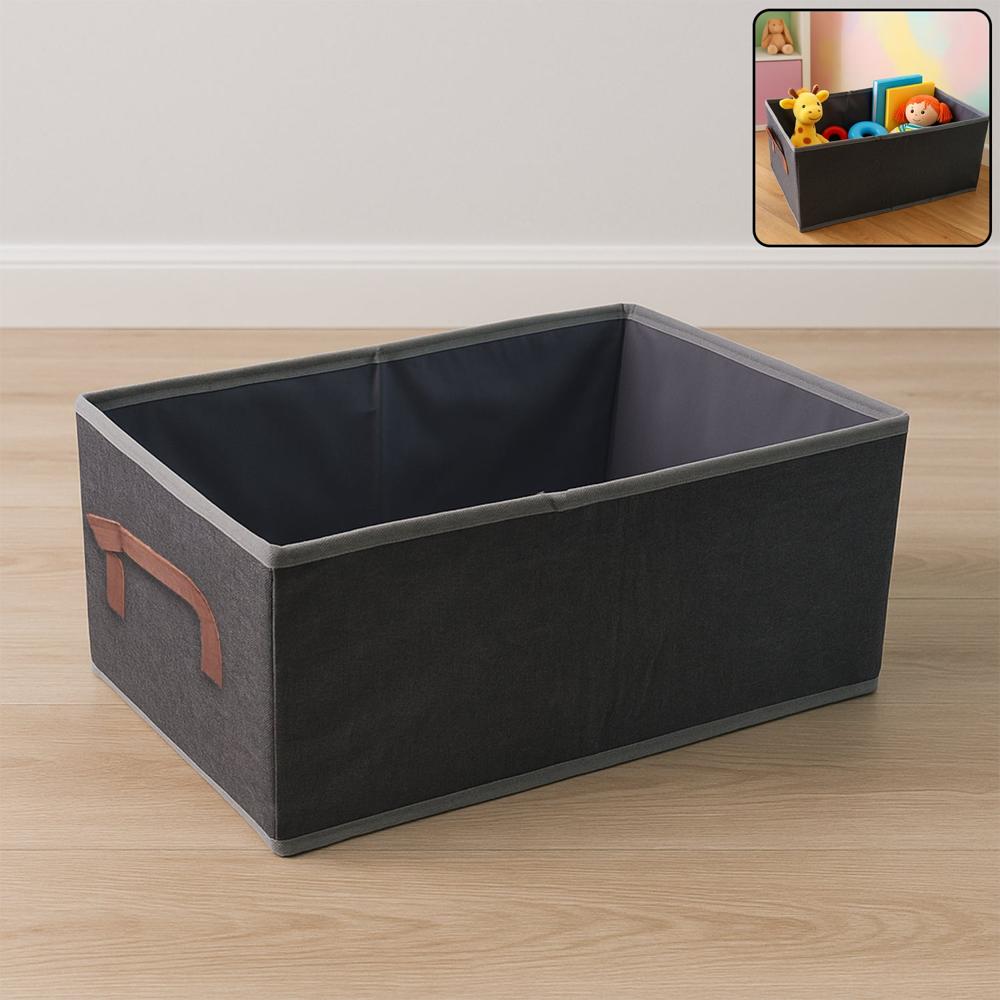 Foldable Rectangular Storage Box With Handle (46X28 Cm / 1 Pc) - Color: Mix