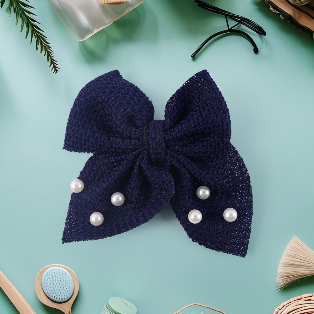 Hair Bow Knot Clip Suitable Girls (12 Pc / Multicolour & Mix Design)