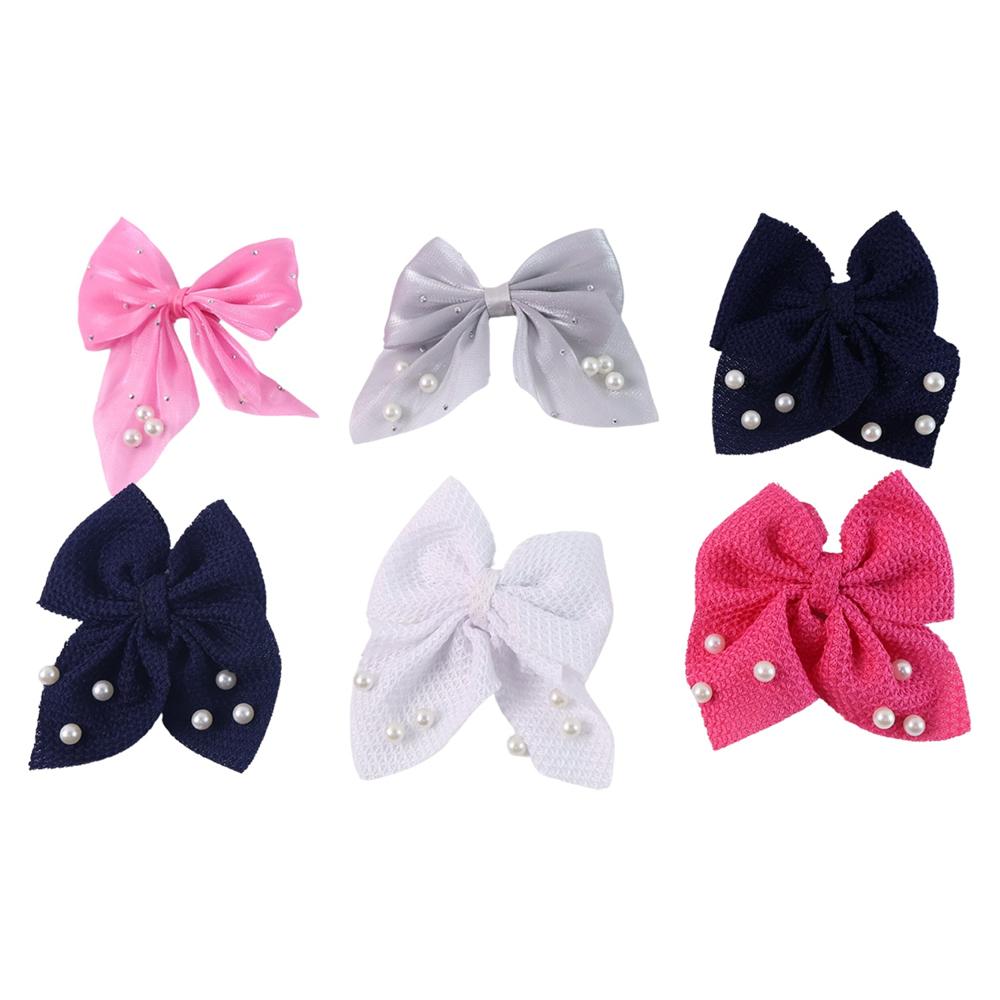 Hair Bow Knot Clip Suitable Girls (12 Pc / Multicolour & Mix Design)