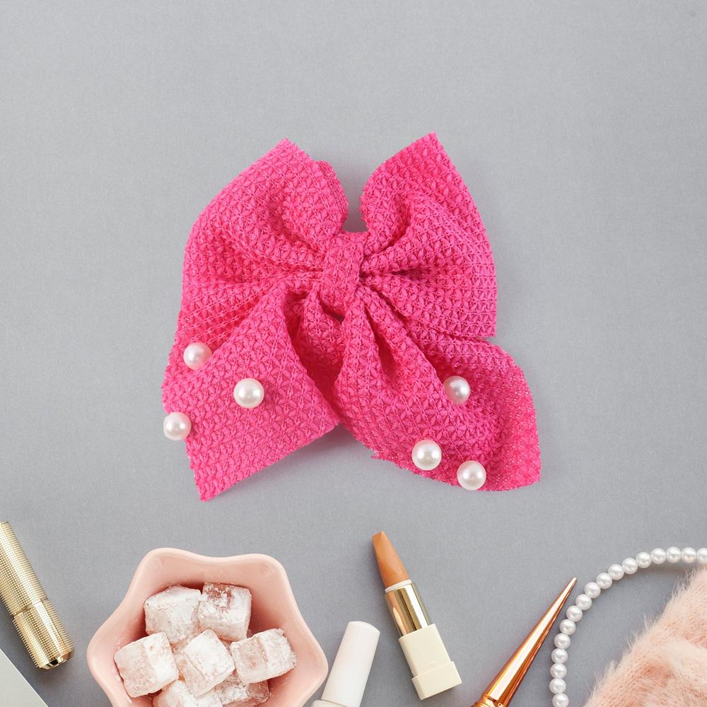 Hair Bow Knot Clip Suitable Girls (12 Pc / Multicolour & Mix Design)