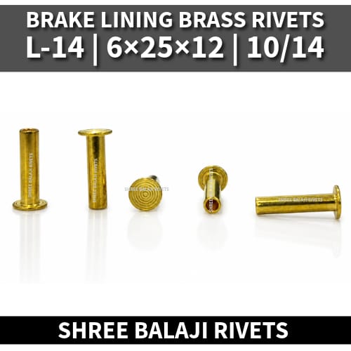 L-14 Brake Lining Brass Semi Hollow Rivets