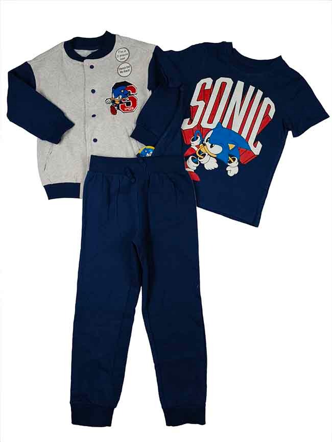B16497 | Car's, Hot Wheel, MARVEL, SONIC, SPIDER-MAN Character Printed Boys 3 Pc Jogging Sets