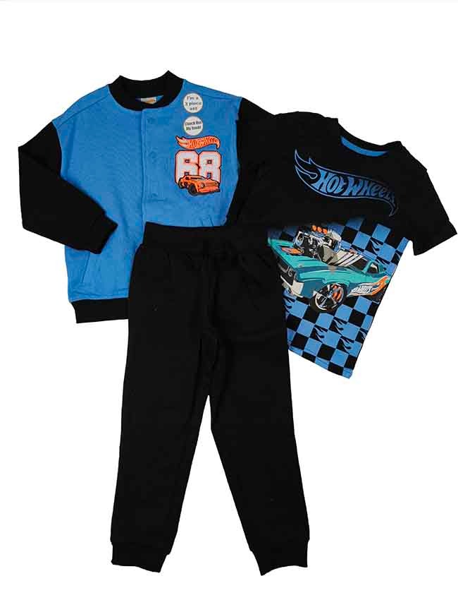 B16497 | Car's, Hot Wheel, MARVEL, SONIC, SPIDER-MAN Character Printed Boys 3 Pc Jogging Sets