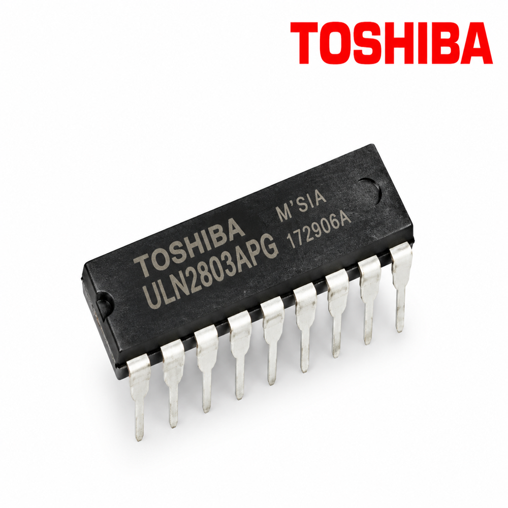 ULN2803APG IC - DIP-18 22.9x6.3x3.2mm Black, 8-Channel 500mA Darlington Transistor Array, TTL/CMOS Compatible, Integrated Clamp Diodes