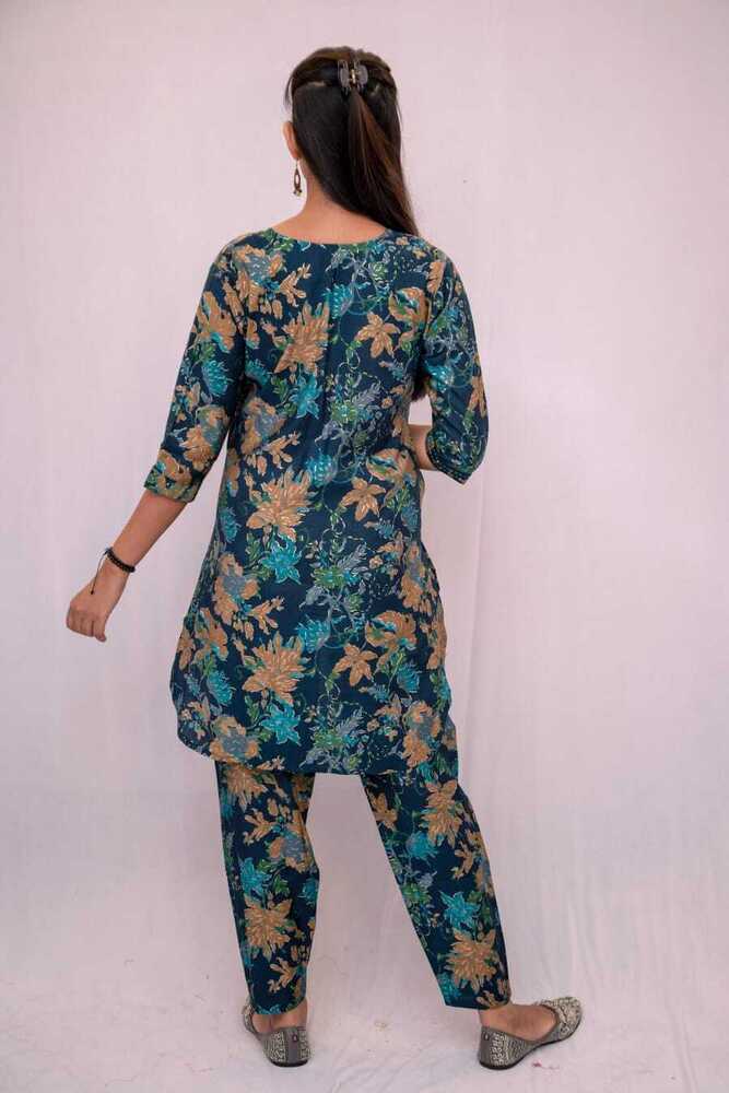 Modal Silk Matching Kurta Pant Set - Bust Size: 38