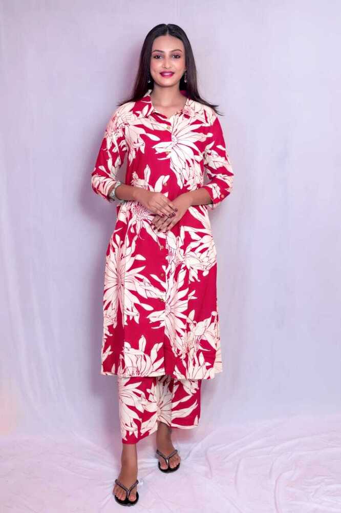 Stylish Rayon Two Piece Co-ord Matching Set