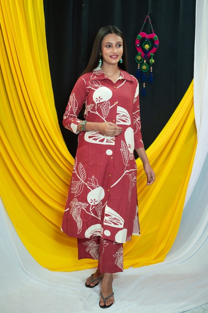 Heavy Rayon Co-rd Matching Set Maroon