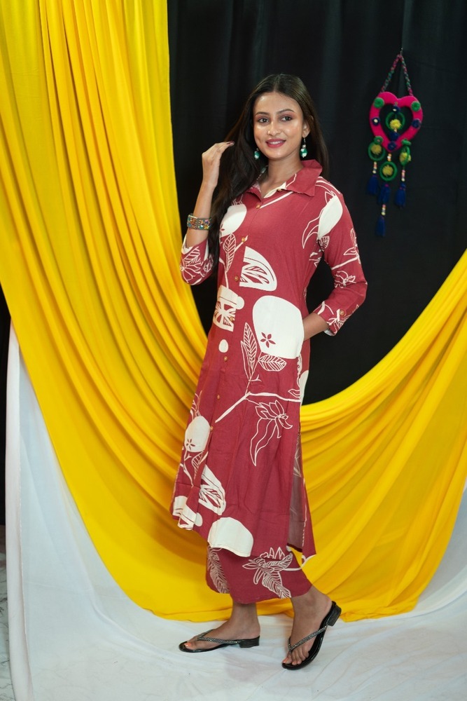 Heavy Rayon Co-rd Matching Set Maroon