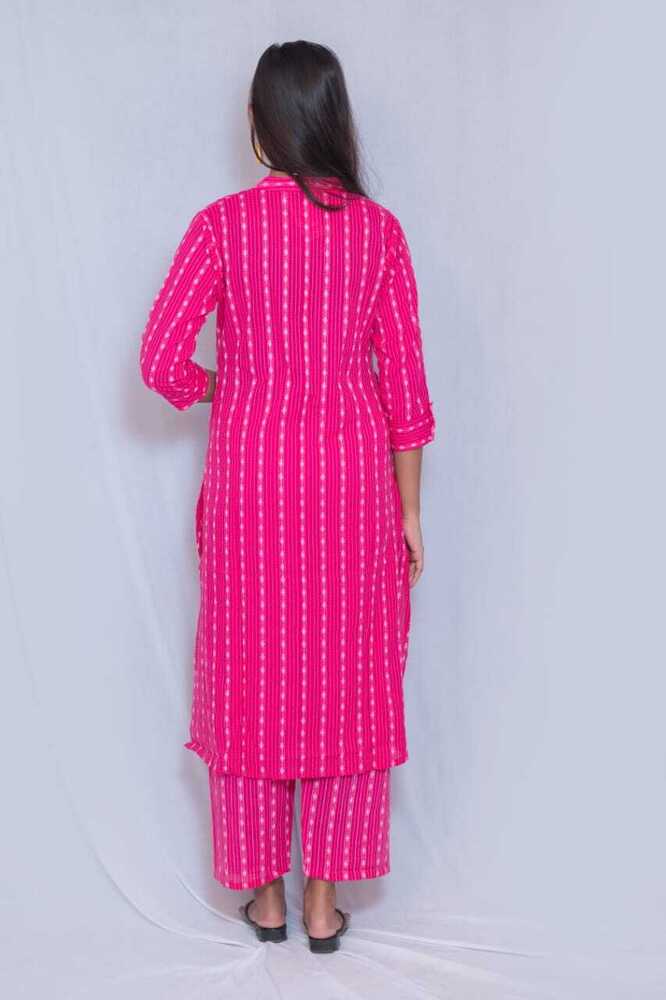 Kantha Cotton A-Line Kurti Pant Set