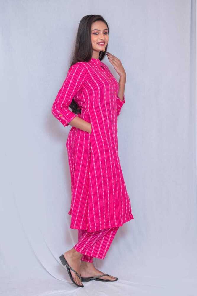 Kantha Cotton A-Line Kurti Pant Set