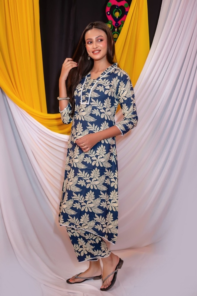 Rayon A-Line Kurta Pant Set