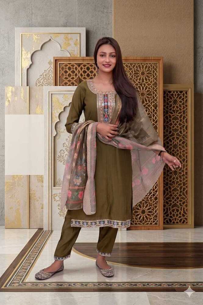 Designer Roman Silk Kurta Set