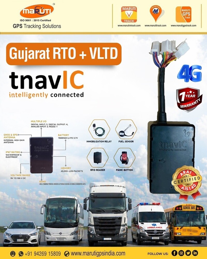 AIS 140 GPS Tracking System Gujarat RTO- VLTD, GPCB, Mahakhanij Maharastra