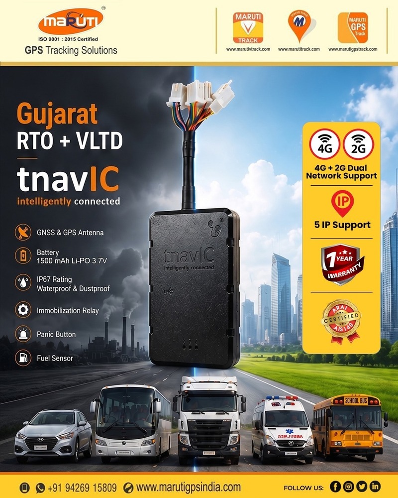 AIS 140 GPS Tracking System Gujarat RTO- VLTD, GPCB, Mahakhanij Maharastra