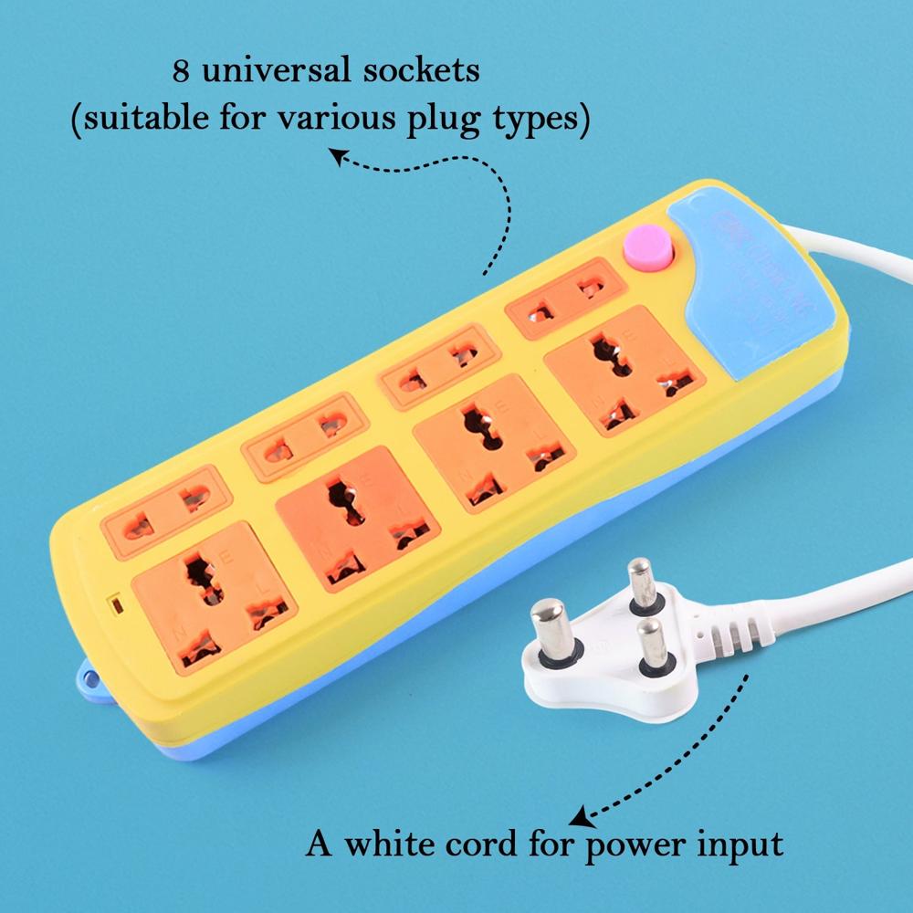 Multi Socket Extension Board (8 Socket / 1 Pc) - Color: Mix