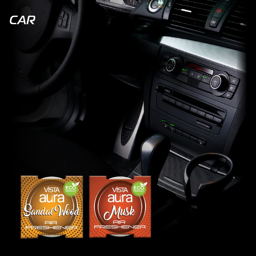 Vista Aura Air Freshener Gel 50grm - Scented Gel In Plastic Container, Compact Round Box With Vented Lid, Long-lasting Fragrance, Leak-proof Spill-proof Design