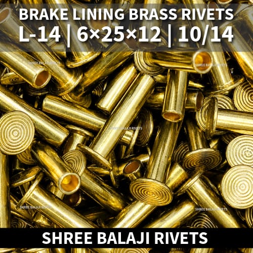 6*25*12 Industrial Brake Lining Brass semi Hollow Rivets