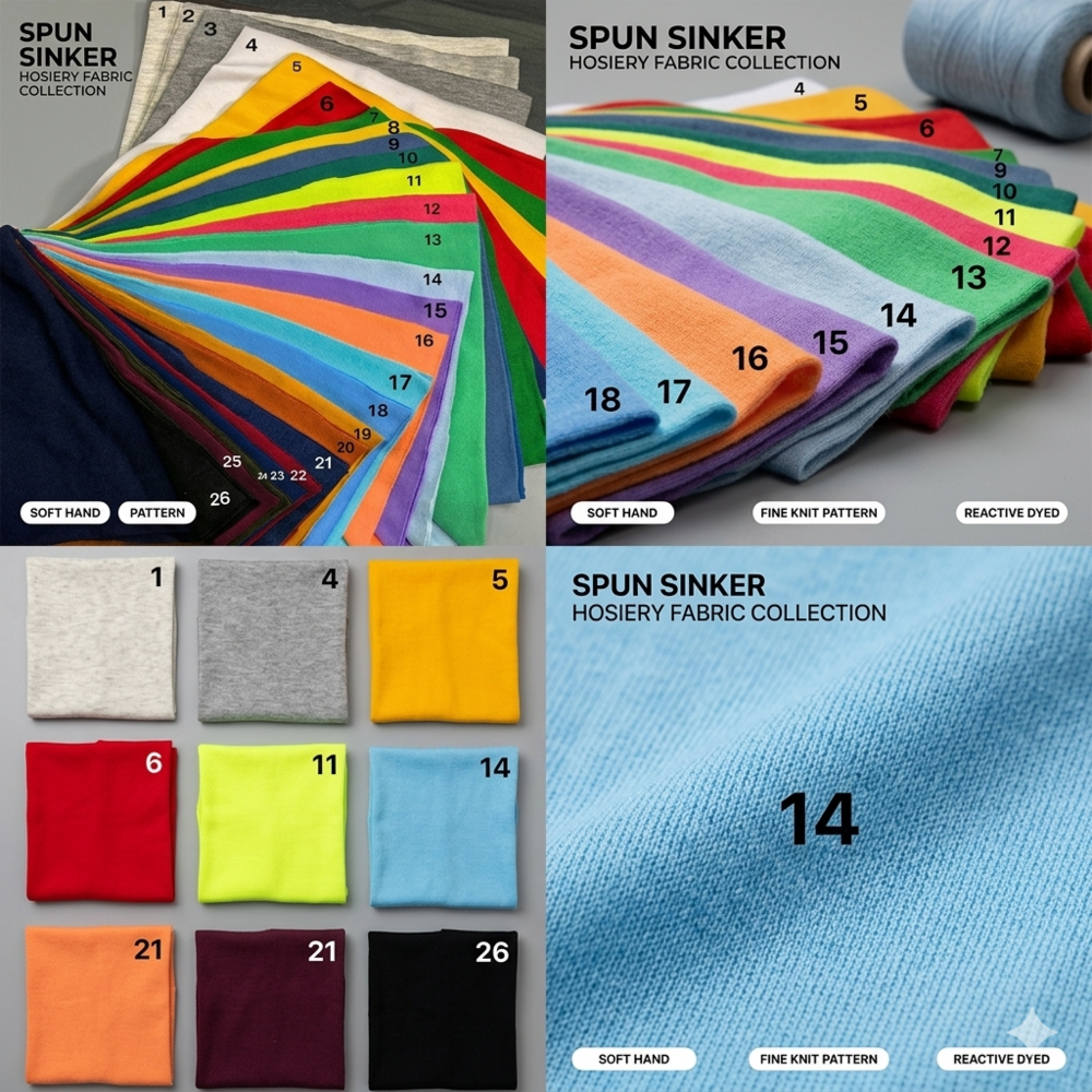 Spun Sinker Hosiery Fabric