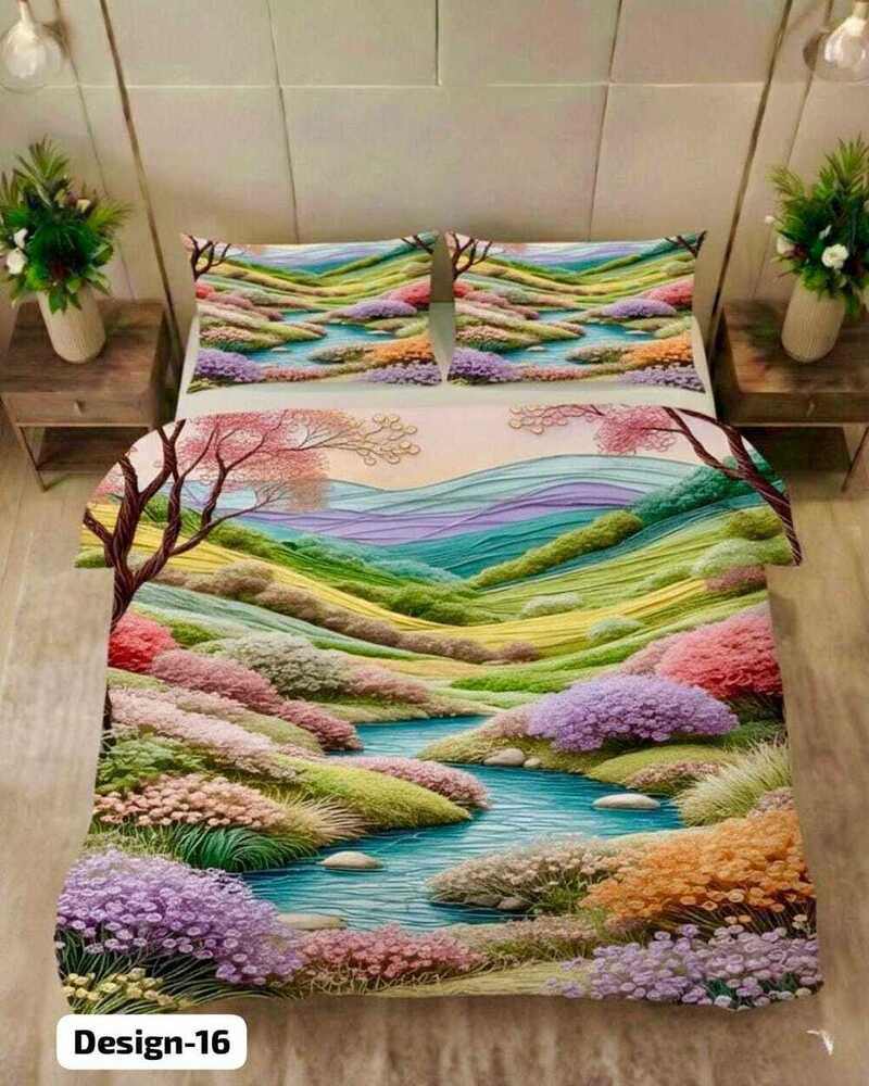 Design 16 Digital Print Fabric Bedsheets