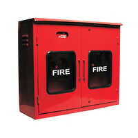 Ms Double Door Hose Box - Mild Steel, 750x600x250 Mm, Fire Red | Double Door, Acrylic Panel, Key Lock