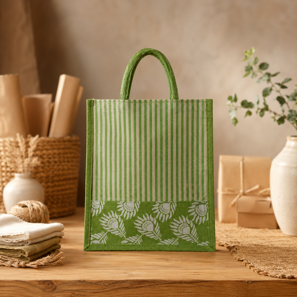 Green Canvas Jute Bag