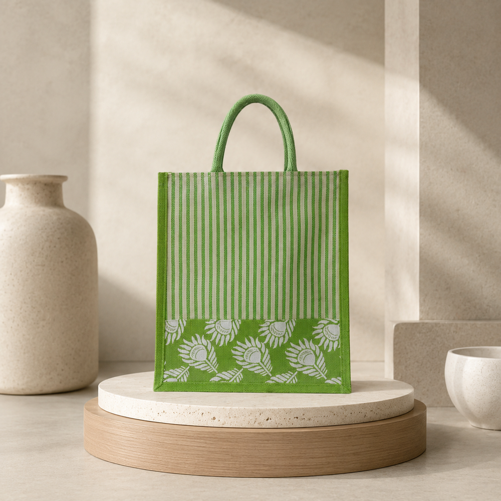 Green Canvas Jute Bag