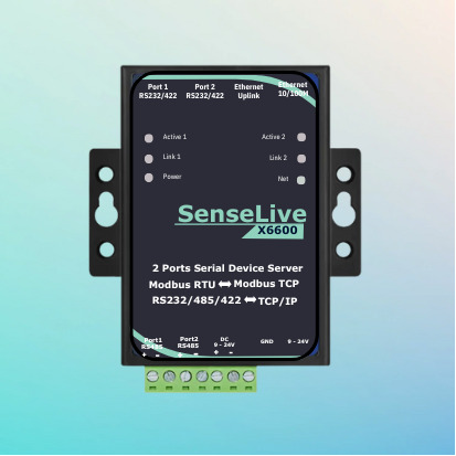 SenseLive X6600 2 Port Isolated Device Server Modbus