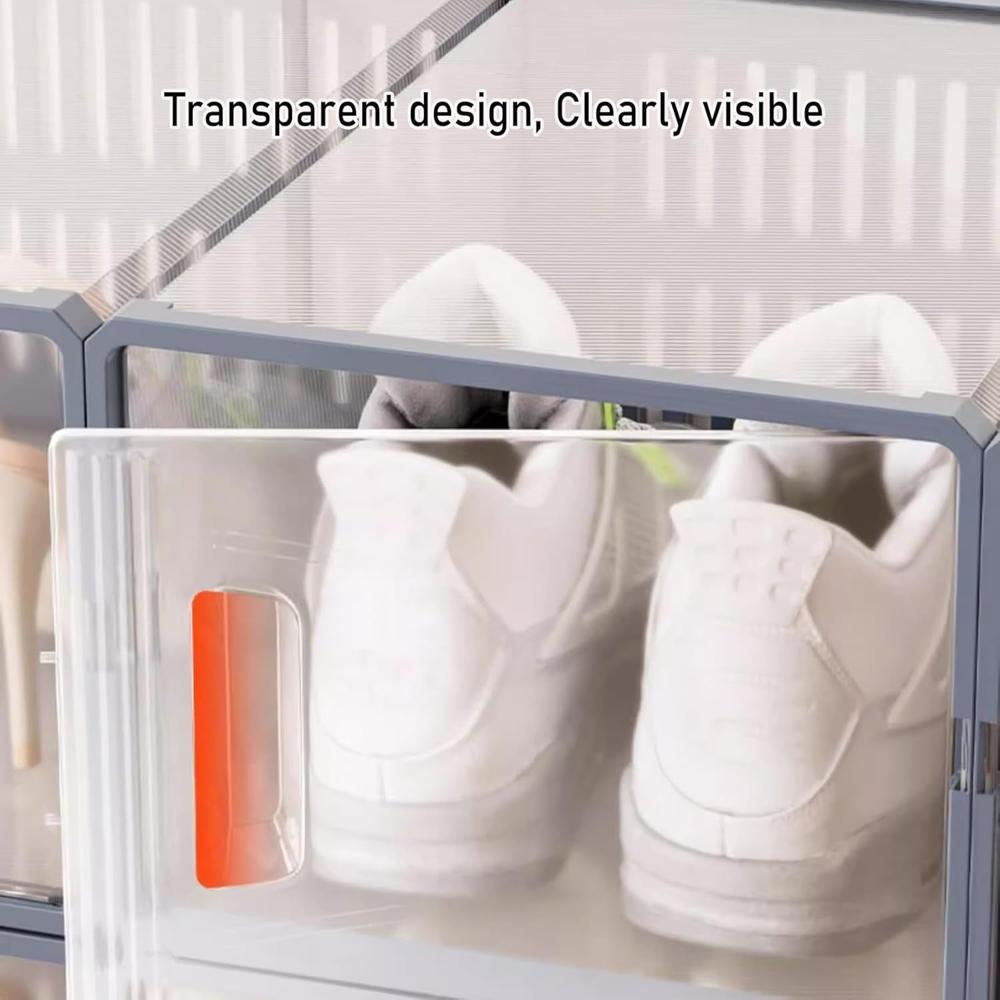 Plastic Stackable Shoe Storage Box (1 Pc) - Color: Mix