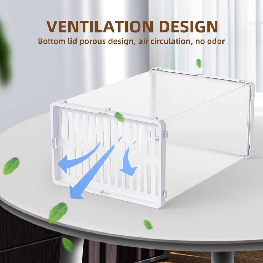 Plastic Stackable Shoe Storage Box (1 Pc) - Color: Mix
