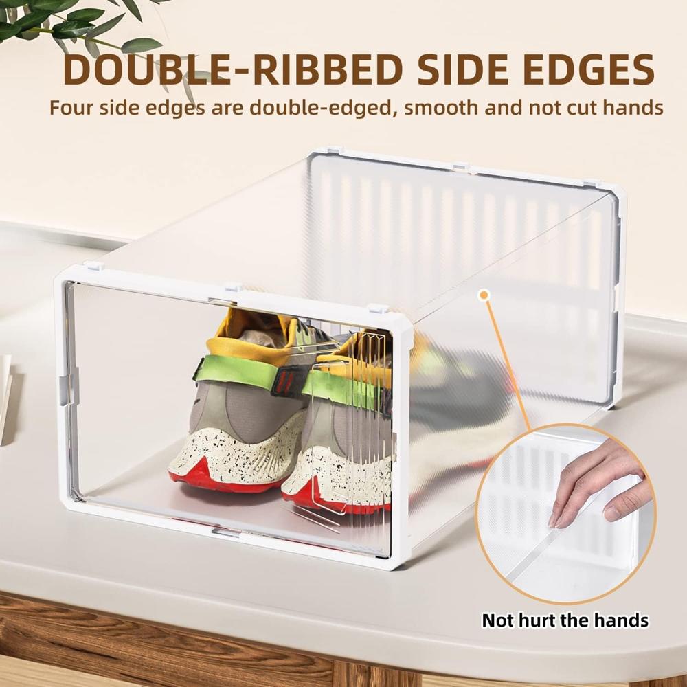Plastic Stackable Shoe Storage Box (1 Pc) - Color: Mix