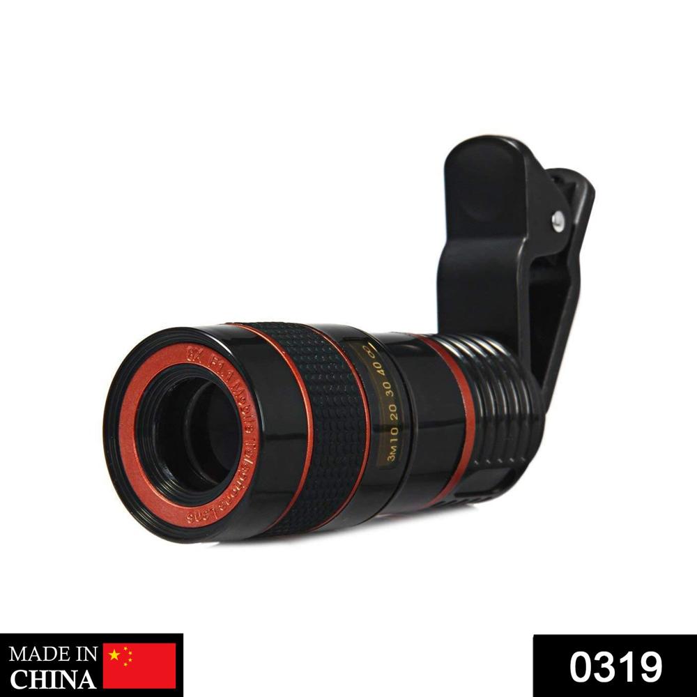 Clip-on 8x Optical Zoom Telescope Phone Camera Lens - Color: Mix