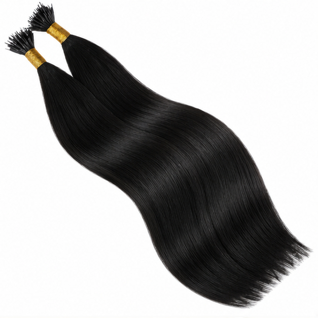 Black Straight Plastic Nano Tips Human Hair Extension