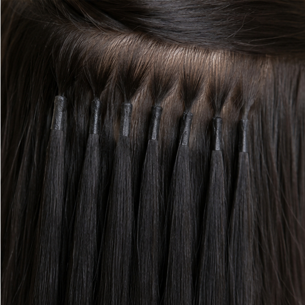 Black Straight Plastic Nano Tips Human Hair Extension