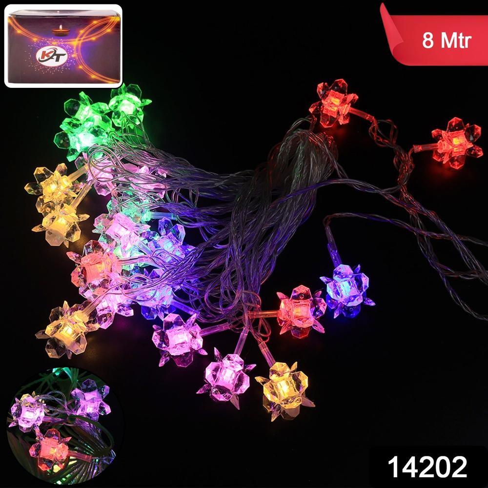 Crystal Flower Led Decorative String Light (8 Meter) - Color: Mix