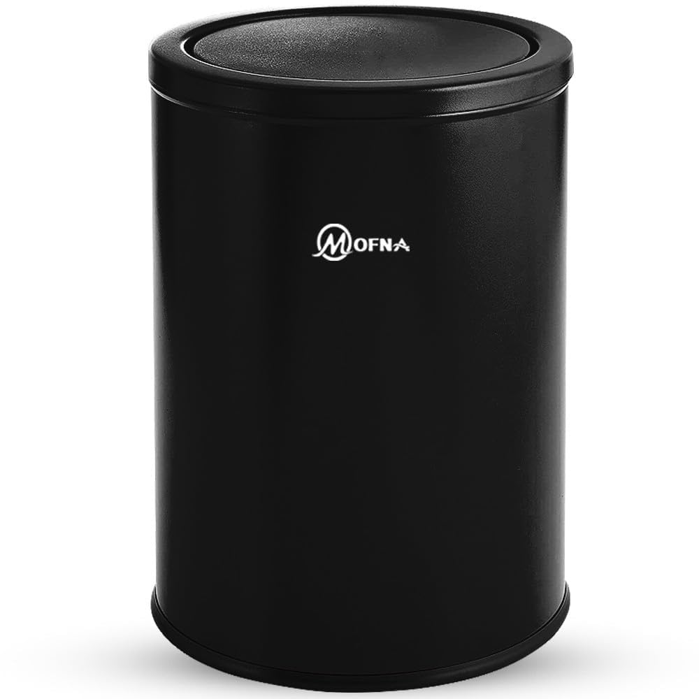 Mofna Stainless Steel Black Swing Dustbin 18 Liter - Application: Indoor And Outdoor